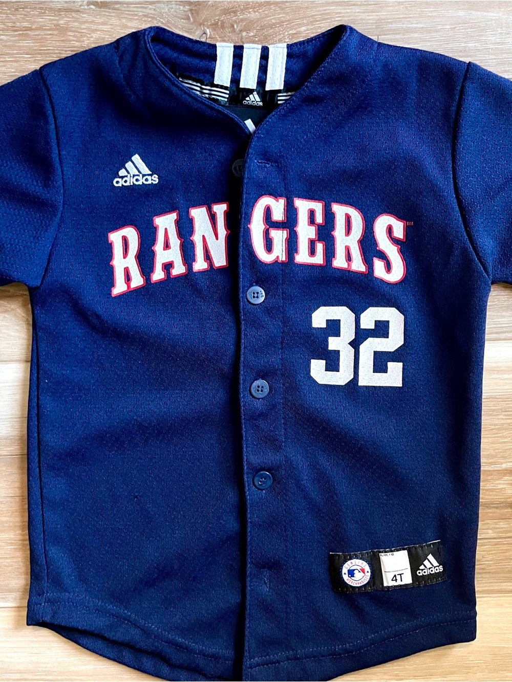 Adidas Navy Rangers Baseball Jersey-  Number 32 Hamilton